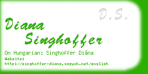 diana singhoffer business card